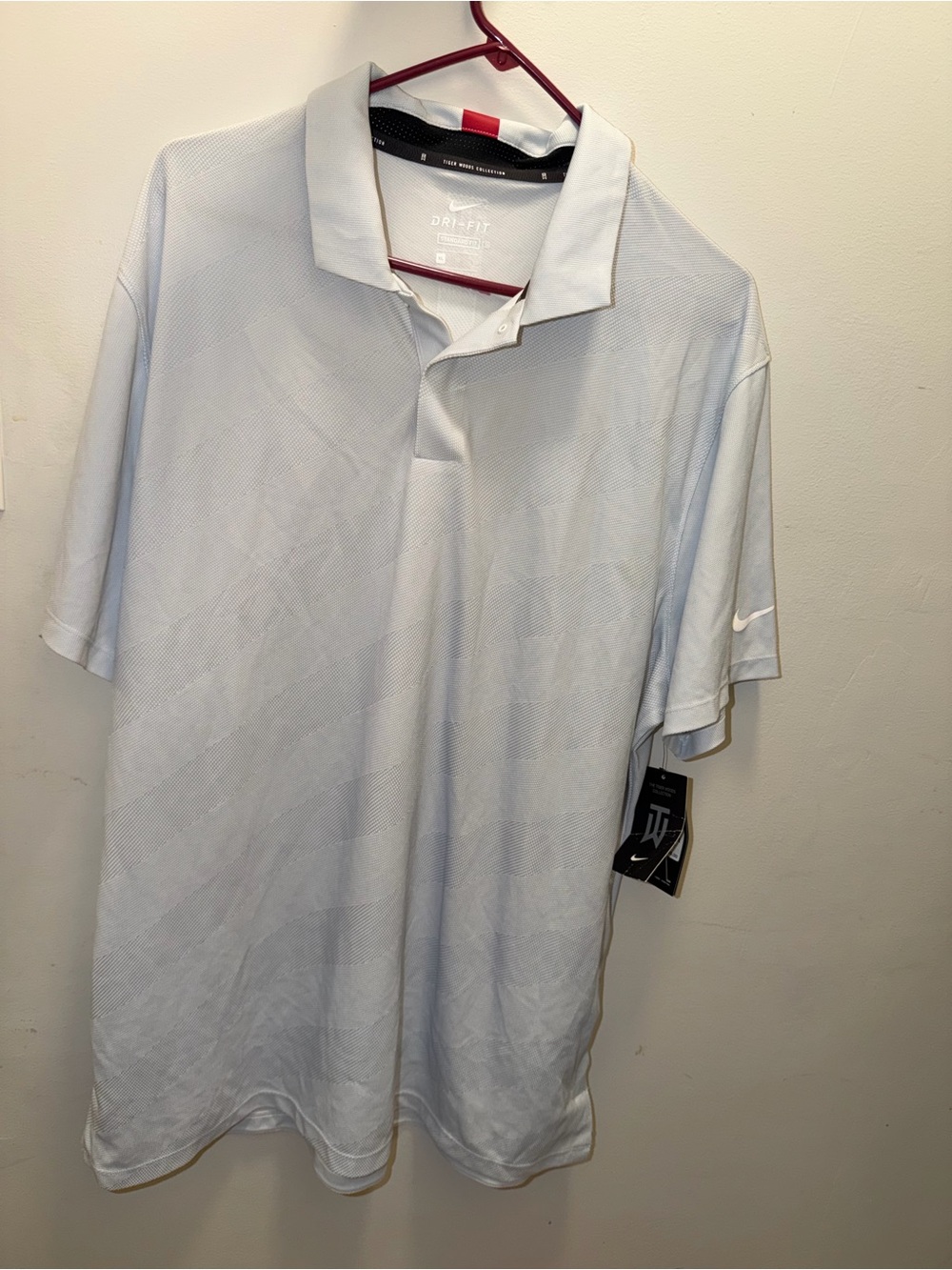 Nike Dry TW Tiger Woods Striped Golf Polo - XL